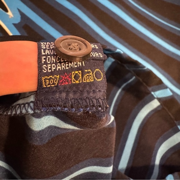 R2 Randy River Y2K Graphic Shirt XL Demon Angel Anime Vibe Button Up Blue NWOT - Picture 9 of 9